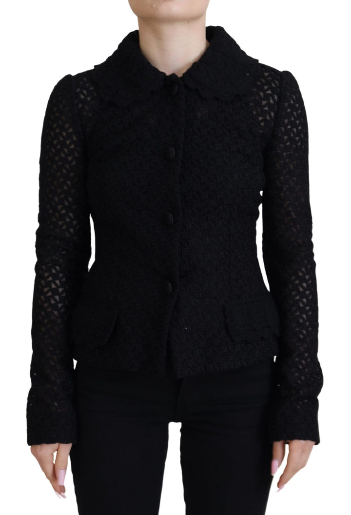 Dolce & Gabbana - Dolce & Gabbana Elegant Black Wool Blend Button Down Jacket - JKT3482 - 40 - Ask Me Wear