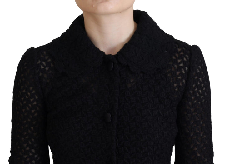 Dolce & Gabbana - Dolce & Gabbana Elegant Black Wool Blend Button Down Jacket - JKT3482 - 40 - Ask Me Wear