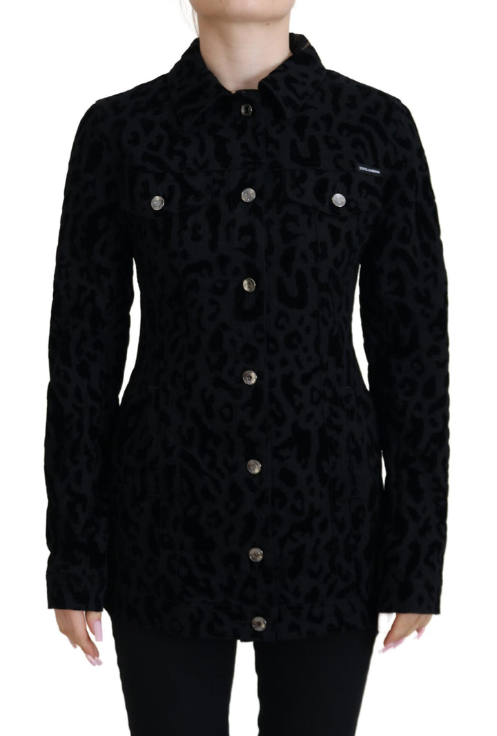 Dolce & Gabbana - Dolce & Gabbana Chic Leopard Pattern Denim Jacket - JKT3471 - 40 - Ask Me Wear