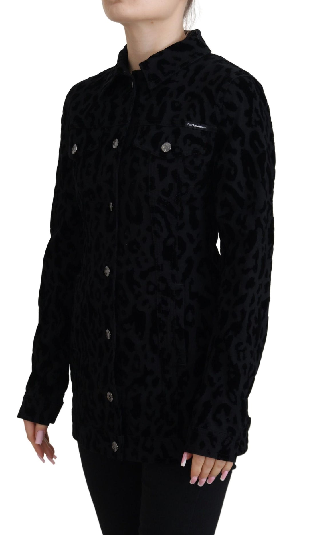 Dolce & Gabbana - Dolce & Gabbana Chic Leopard Pattern Denim Jacket - JKT3471 - 40 - Ask Me Wear