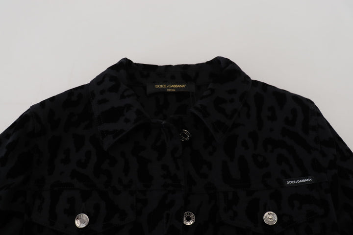 Dolce & Gabbana - Dolce & Gabbana Chic Leopard Pattern Denim Jacket - JKT3471 - 40 - Ask Me Wear