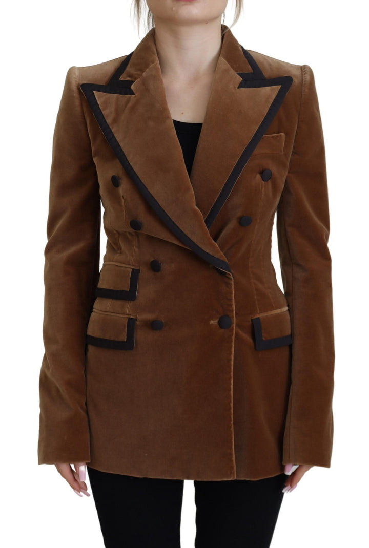 Dolce & Gabbana - Dolce & Gabbana Elegant Double Breasted Brown Blazer Jacket - JKT3274 - 40 - Ask Me Wear