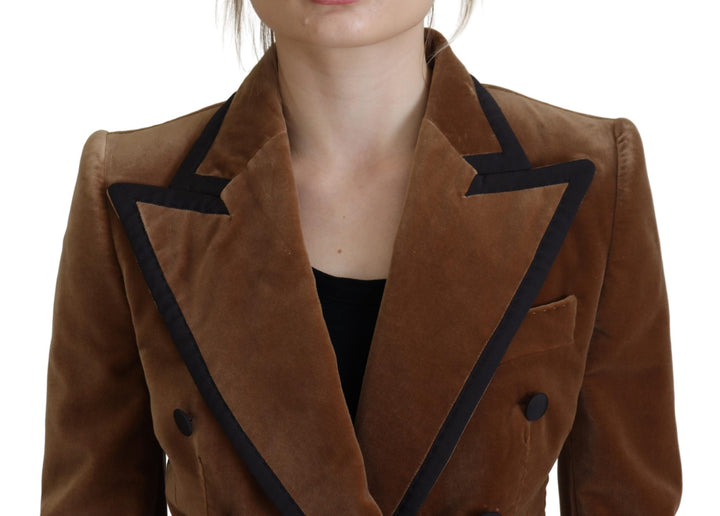 Dolce & Gabbana - Dolce & Gabbana Elegant Double Breasted Brown Blazer Jacket - JKT3274 - 40 - Ask Me Wear