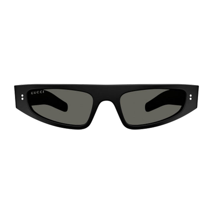 Gucci Sunglasses Cat Eye Full Rim, Black Frame and Grey With Neon Yellow Cord Lens GG1634S006