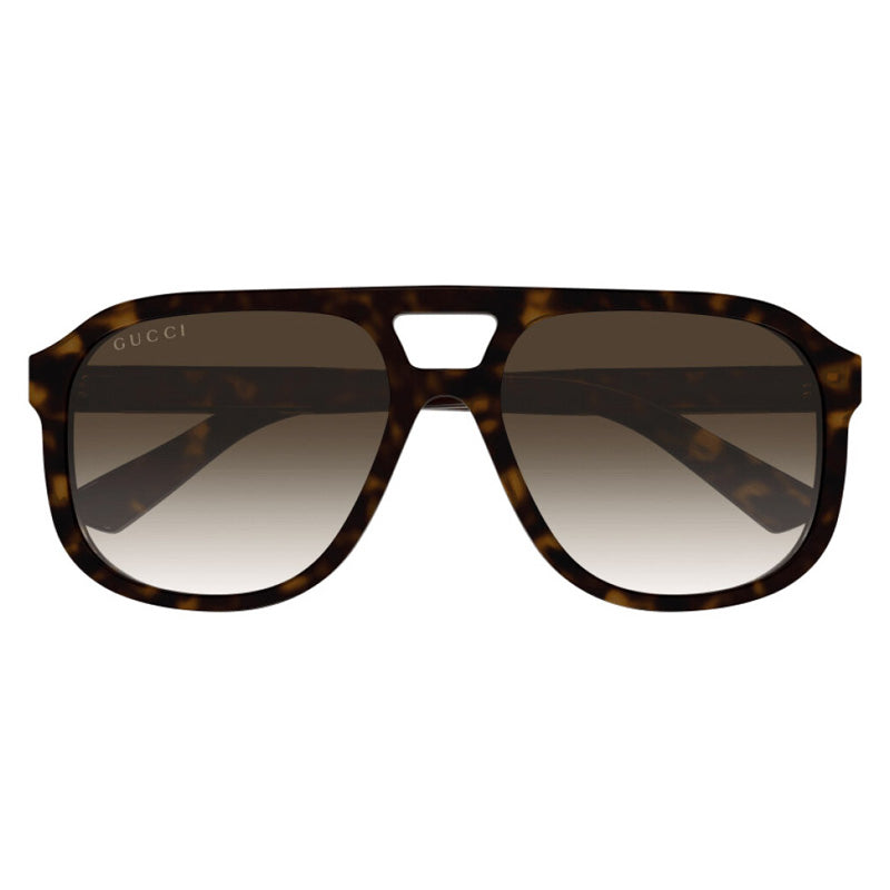 Gucci Sunglasses Square Full Rim, Havana Frame and Brown Gradient Lens GG1189S003