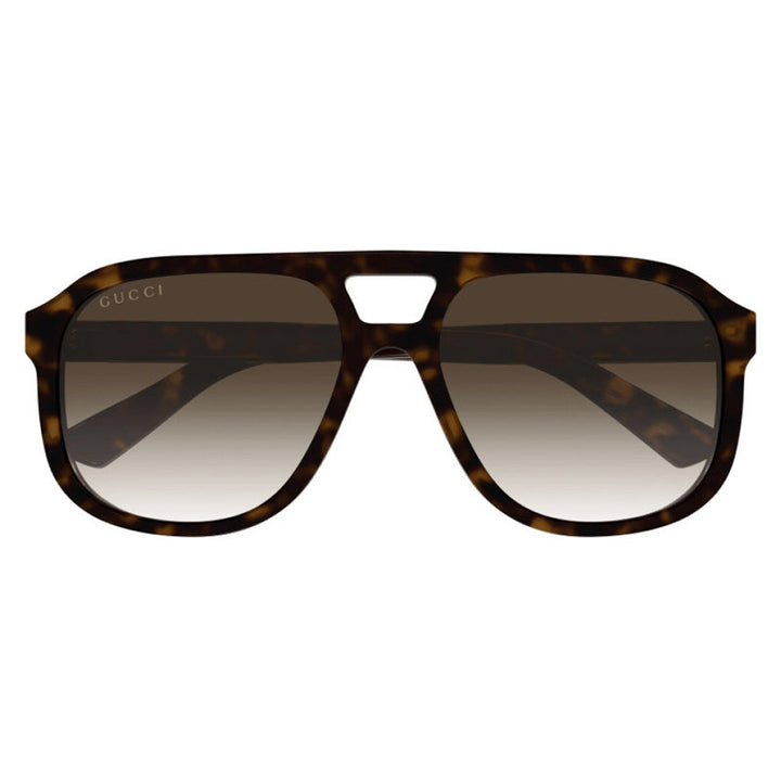 Gucci Sunglasses Square Full Rim, Havana Frame and Brown Gradient Lens GG1189S003