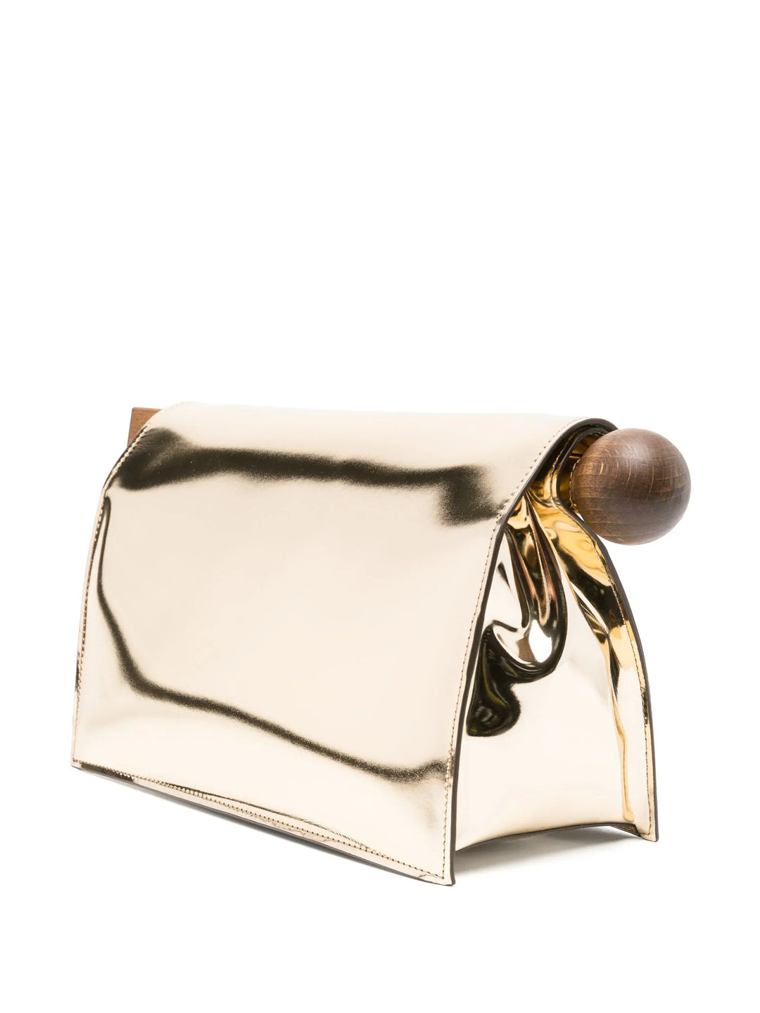 JACQUEMUS WOMEN La Pochette Rond Carré Clutch Bag Gold-One Size