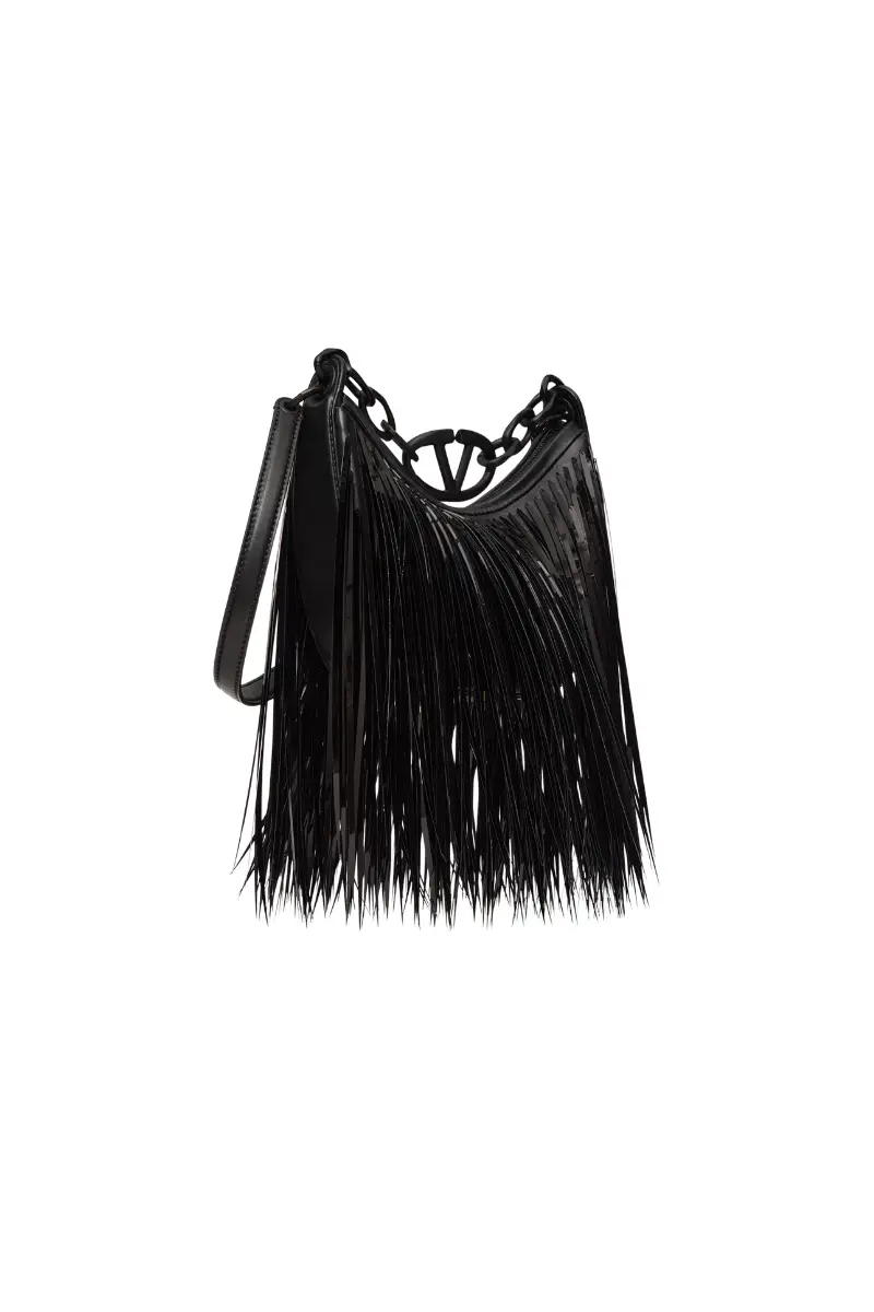 Valentino Garavani Vlogo Moon Mini Hobo Bag In Black