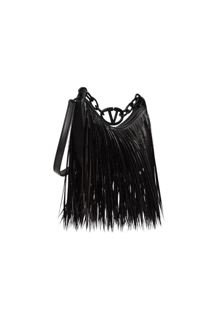 Valentino Garavani Vlogo Moon Mini Hobo Bag In Black