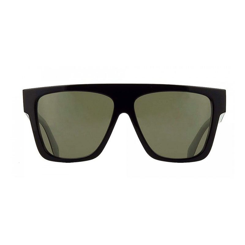Alexander McQueen Sunglasses Square Full Rim, Black Frame and Green Lens AM0302S003
