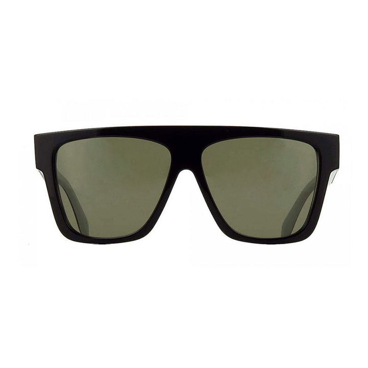 Alexander McQueen Sunglasses Square Full Rim, Black Frame and Green Lens AM0302S003