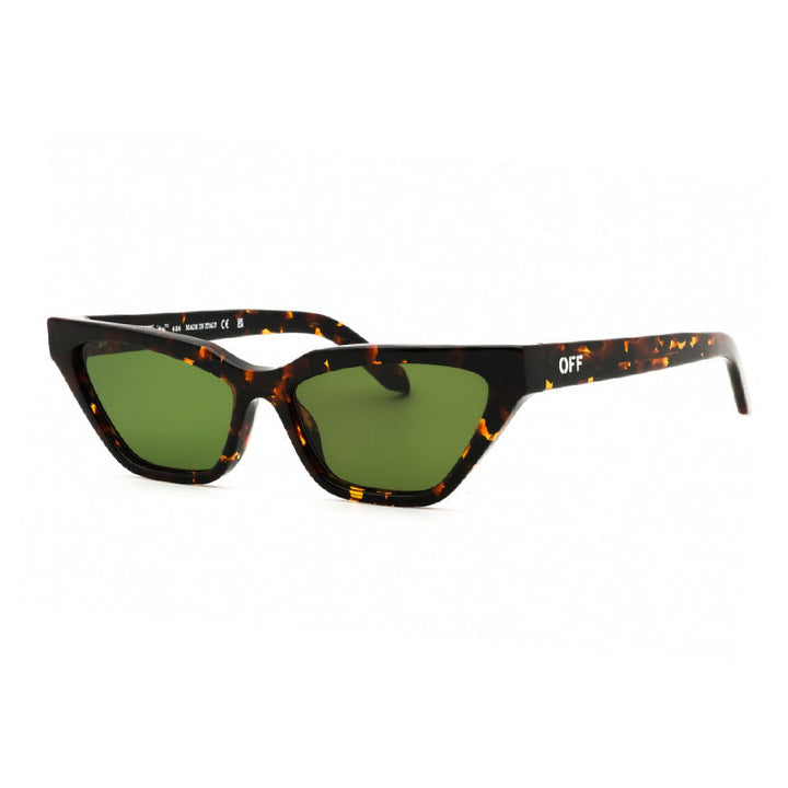 Off-White Sunglasses Cat Eye Full Rim, Havana Frame and Green Lens OERI13BMADISON6055
