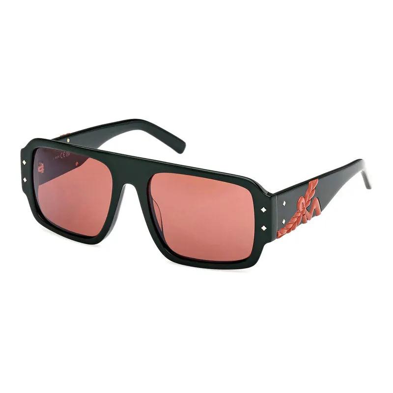 Mcm Sunglasses Square Full Rim, Shiny Dark Green Frame And Roviex Lens