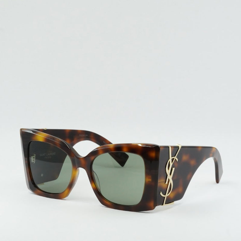 Saint Laurent Sunglasses Butterfly Full Rim, Havana Frame and Green Lens SLM119BLAZE002
