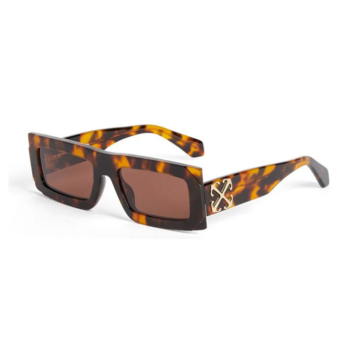 Off-White Sunglasses Rectangle Full Rim, Havana Frame and Brown Lens OERI13PLAUREL6064