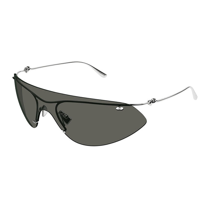 Bottega Veneta Sunglasses Shield Rimless, Silver Frame and Grey Lens BV1272S002