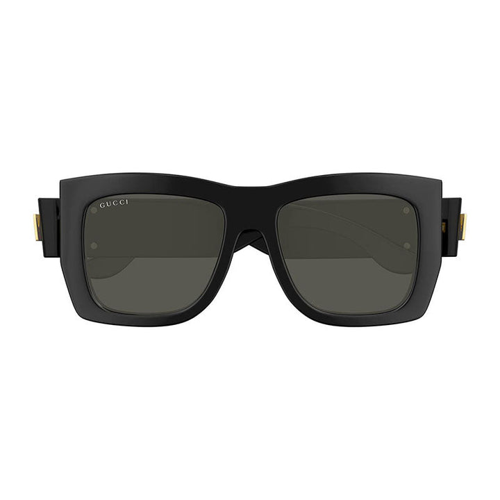 Gucci Sunglasses Square Full Rim, Shiny Black Frame and Grey Lens GG1688001