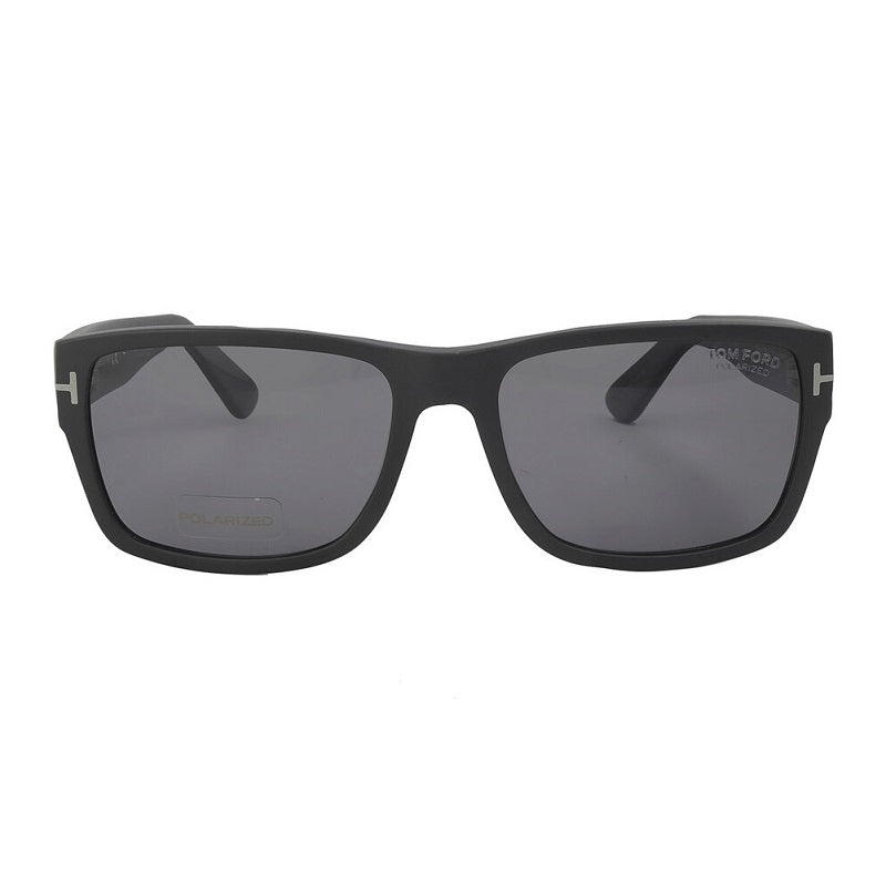Tom Ford Sunglasses Square Full Rim, Matte Black Frame and Polarized Smoke Lens FT044502D