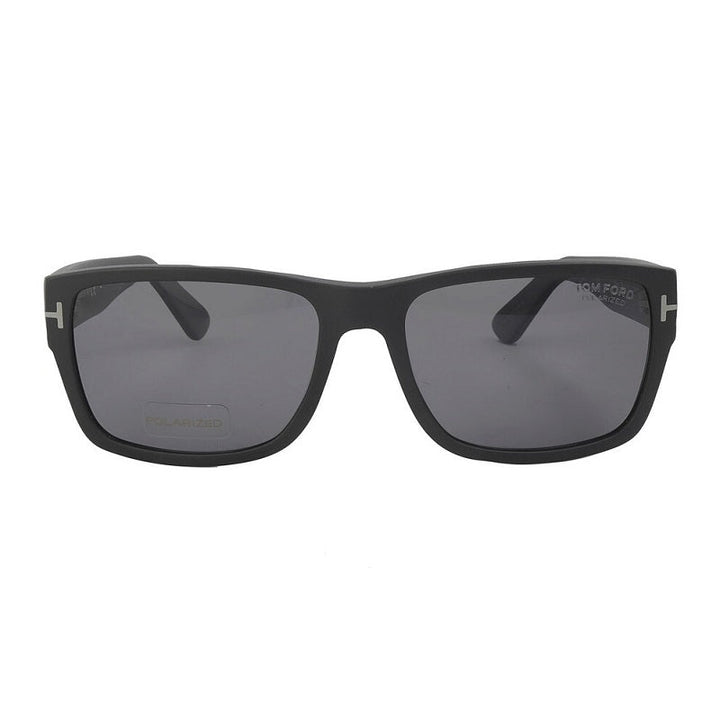 Tom Ford Sunglasses Square Full Rim, Matte Black Frame and Polarized Smoke Lens FT044502D