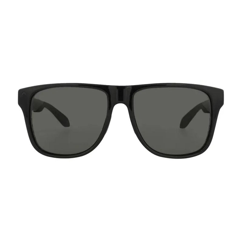 Alexander McQueen Sunglasses Square Full Rim, Shiny Black Frame and Grey Lens AM0292SA001