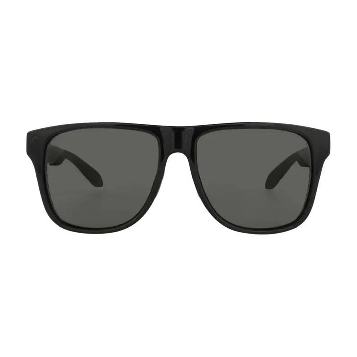 Alexander McQueen Sunglasses Square Full Rim, Shiny Black Frame and Grey Lens AM0292SA001