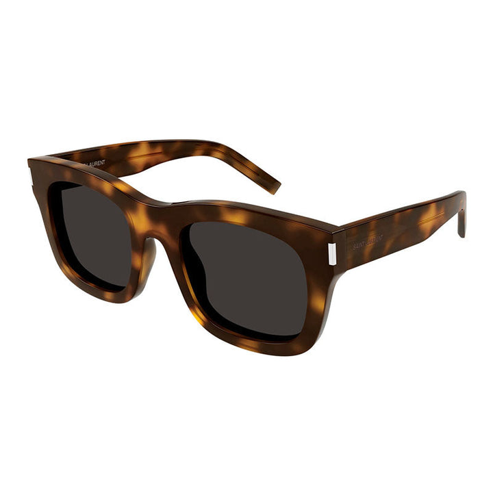 Saint Laurent Sunglasses Rectangle Full Rim, Havana Frame and Black Lens SL650MONCEAU003