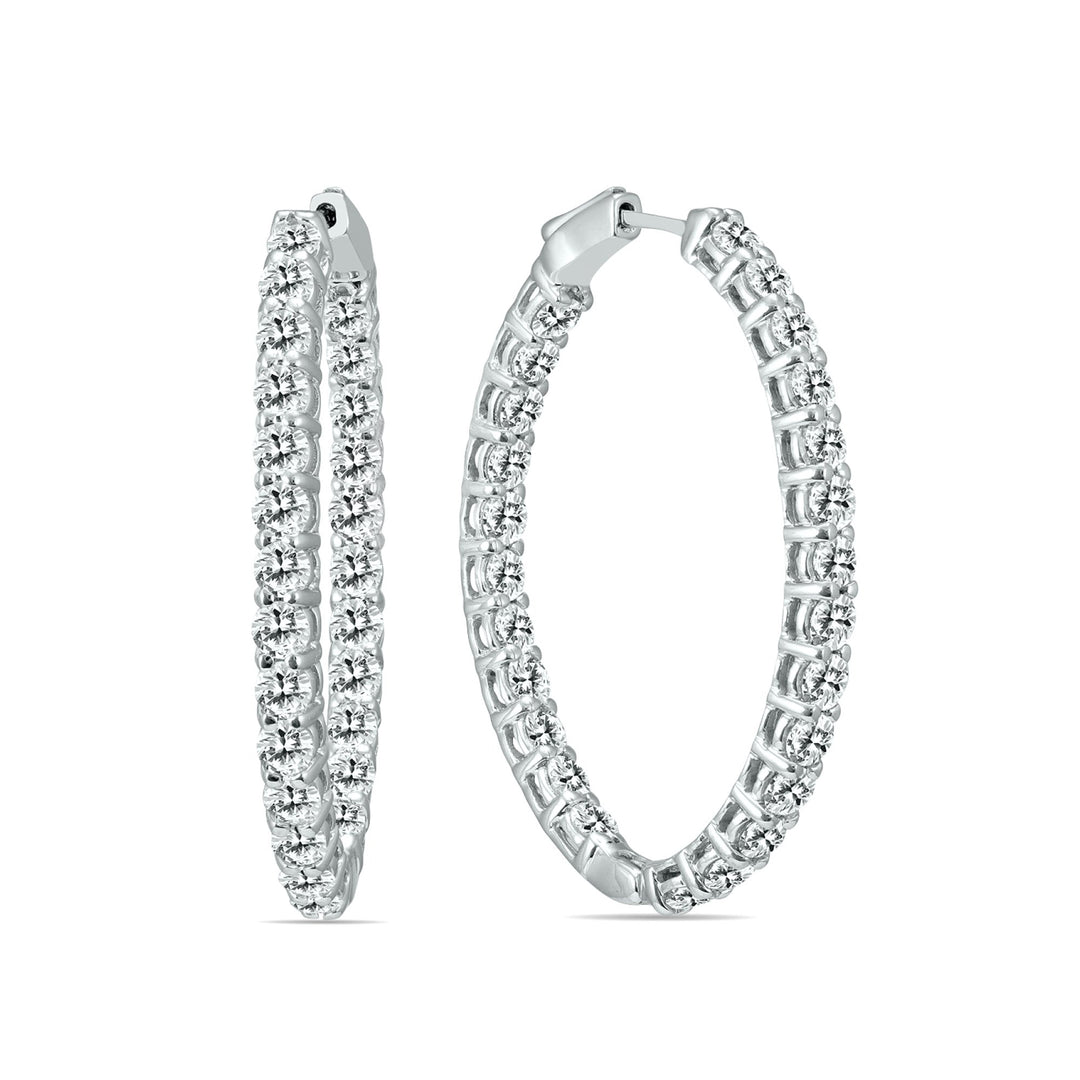 Earrings - 3Ct TW Round In - Out Hoops With Push Locks - ERFA4222 14K - Ask Me Wear