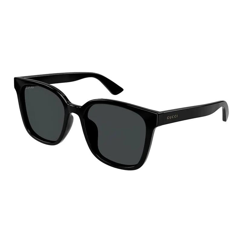 Gucci Sunglasses Square Full Rim, Shiny Black Frame And Smoke Lens