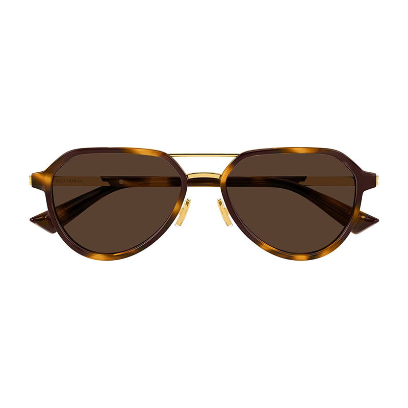 Bottega Veneta Sunglasses Aviator Full Rim, Havana/Gold Frame and Brown Lens BV1373S002