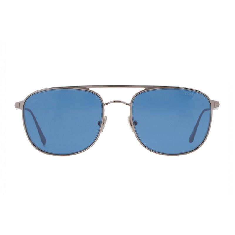 Tom Ford Aviator Full Rim, with a Shiny Dark Ruthenium frame and Blue lens.