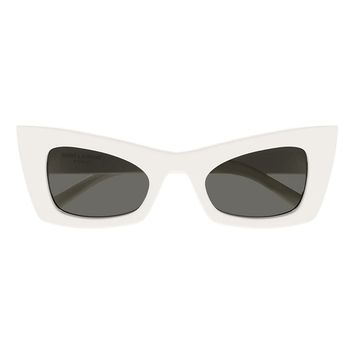 Saint Laurent Sunglasses Cat Eye Full Rim, Ivory Frame and Grey Lens SL702003