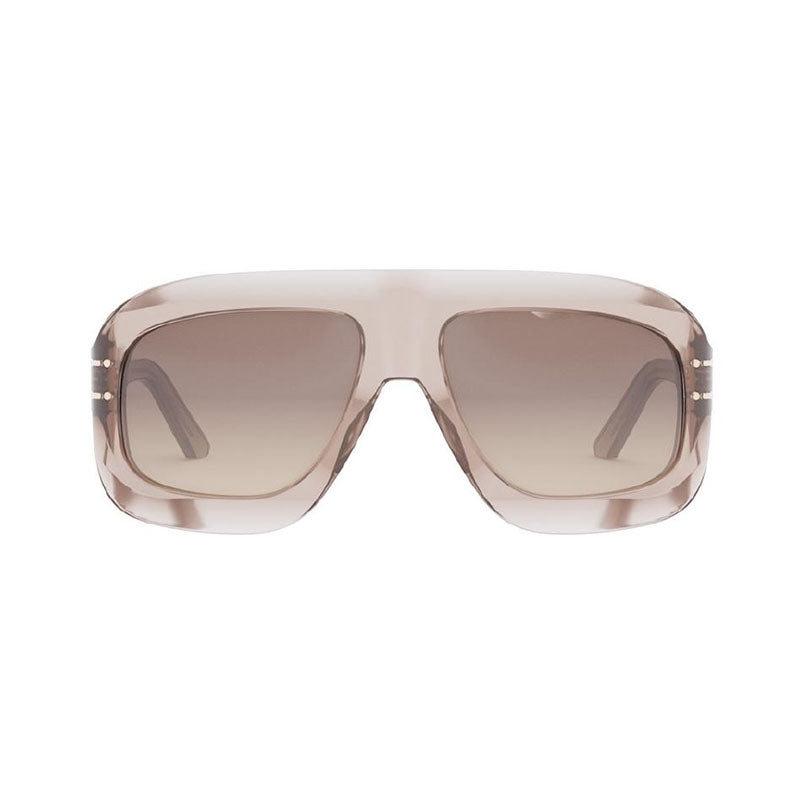 Dior Aviator Full Rim, with a Shiny Transparent Pink frame and Roviex Gradient lens.