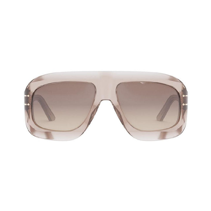 Dior Aviator Full Rim, with a Shiny Transparent Pink frame and Roviex Gradient lens.