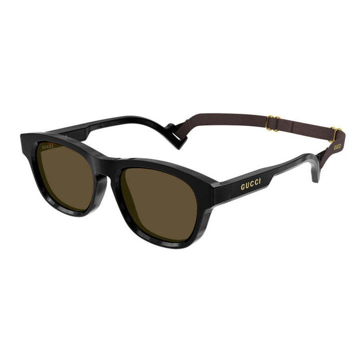 Gucci Sunglasses Square Full Rim, Black Frame and Brown Lens GG1238S001