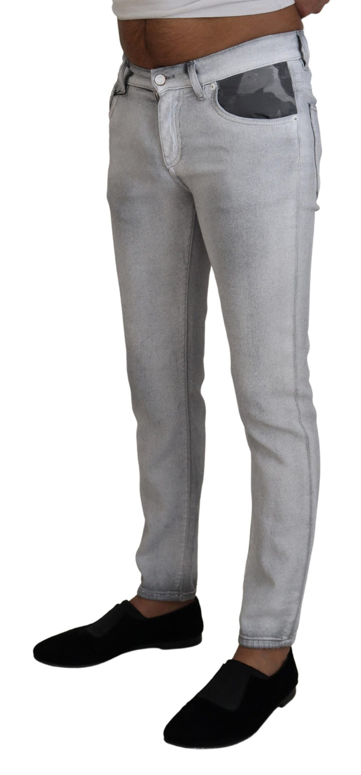 Dolce &amp; Gabbana Sample Sale Dolce &amp; Gabbana Gray Washed Skinny Men Denim Jeans - | Designer outlet