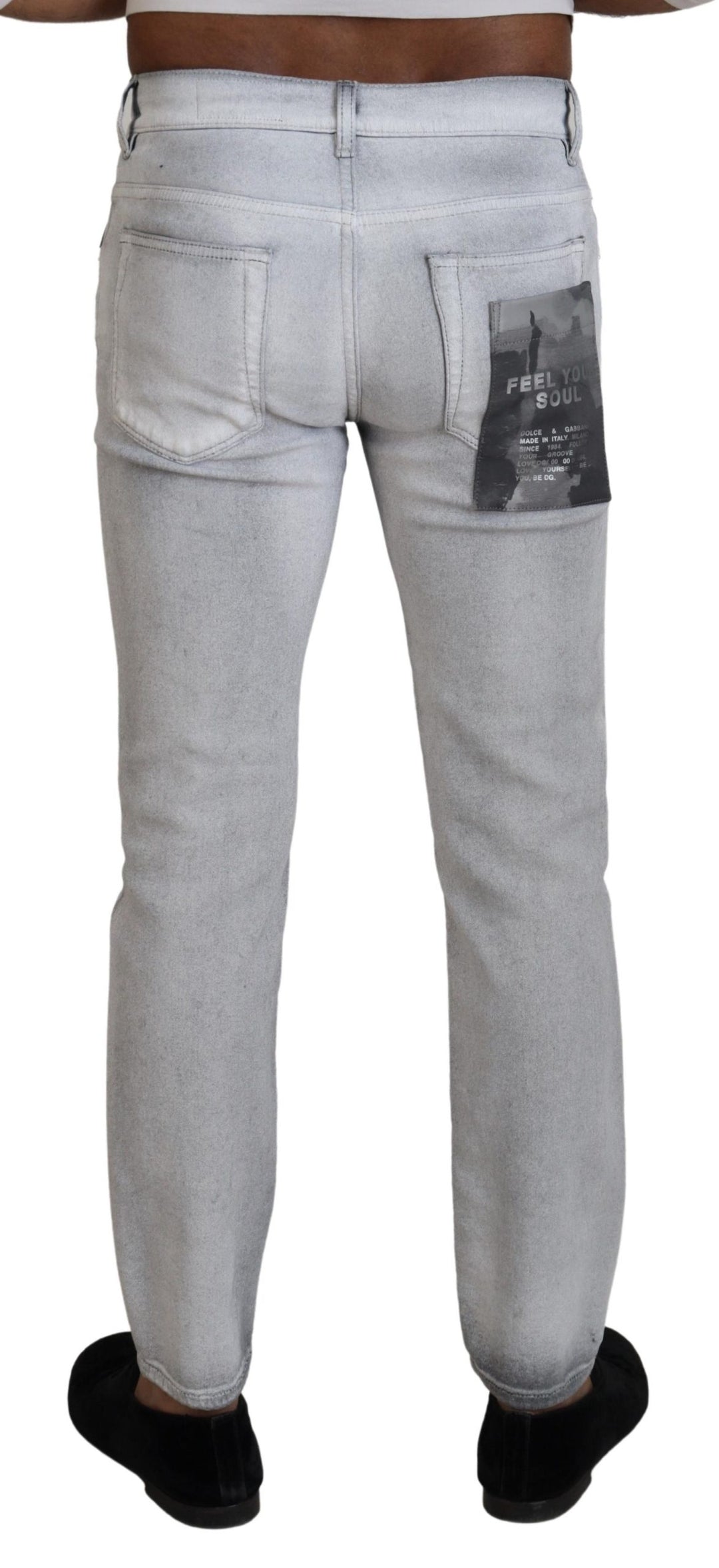 Dolce &amp; Gabbana Sample Sale Dolce &amp; Gabbana Gray Washed Skinny Men Denim Jeans - | Designer outlet