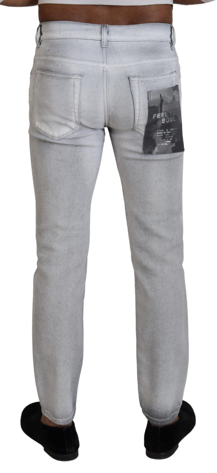 Dolce &amp; Gabbana Sample Sale Dolce &amp; Gabbana Gray Washed Skinny Men Denim Jeans - | Designer outlet