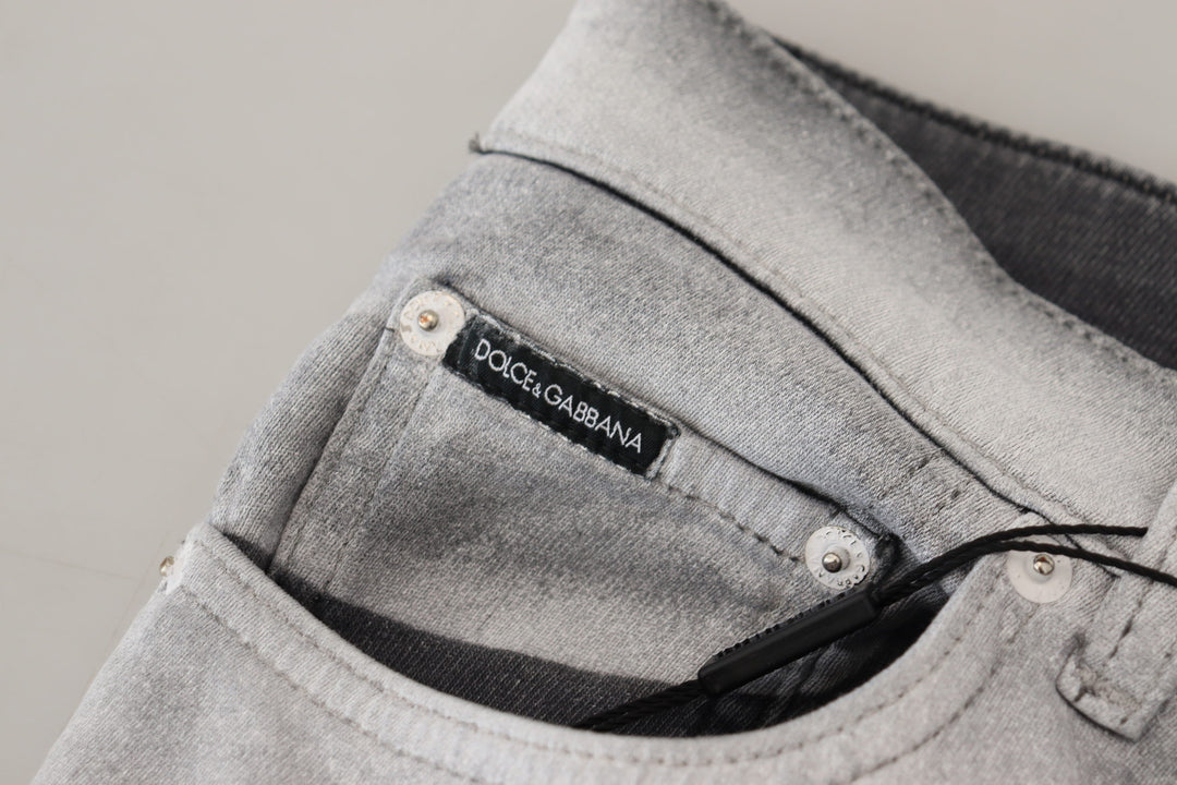 Dolce &amp; Gabbana Sample Sale Dolce &amp; Gabbana Gray Washed Skinny Men Denim Jeans - | Designer outlet
