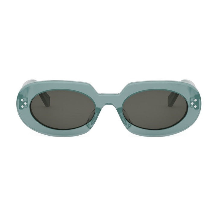 Celine Sunglasses Oval Full Rim, Transparent Green Frame and Green Lens CL40276U93N