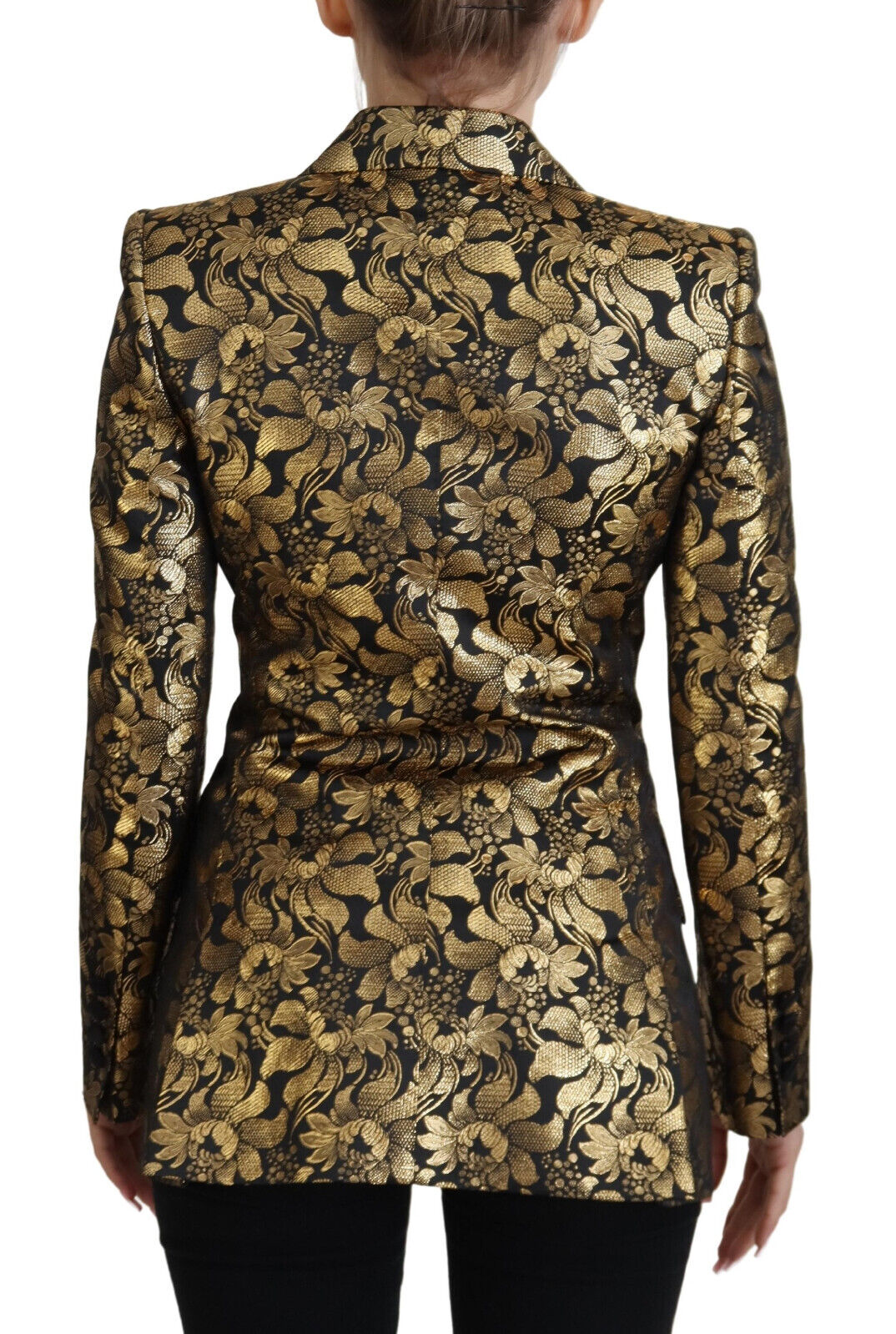 Dolce & Gabbana - Dolce & Gabbana Elegant Black and Gold Floral Jacket - JKT3467 - 38 - Ask Me Wear