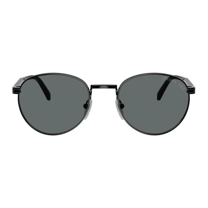 Prada Sunglasses Oval Full Rim, Shiny Black Frame And Black Polarized Lens Prb51S1Ab5Z1