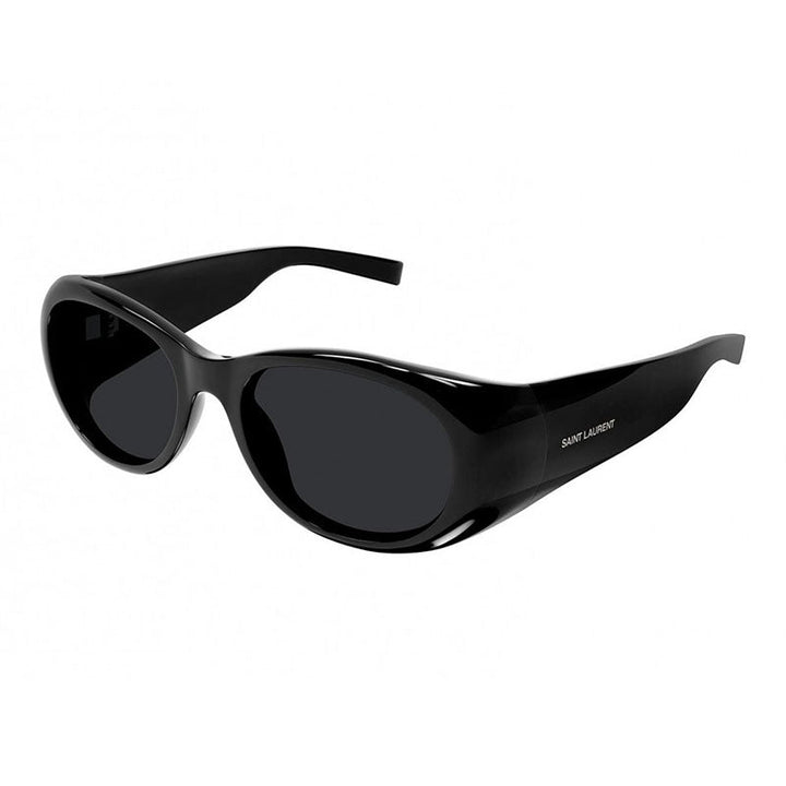 Saint Laurent Sunglasses Oval Full Rim, Black Frame and Black Lens SL736001