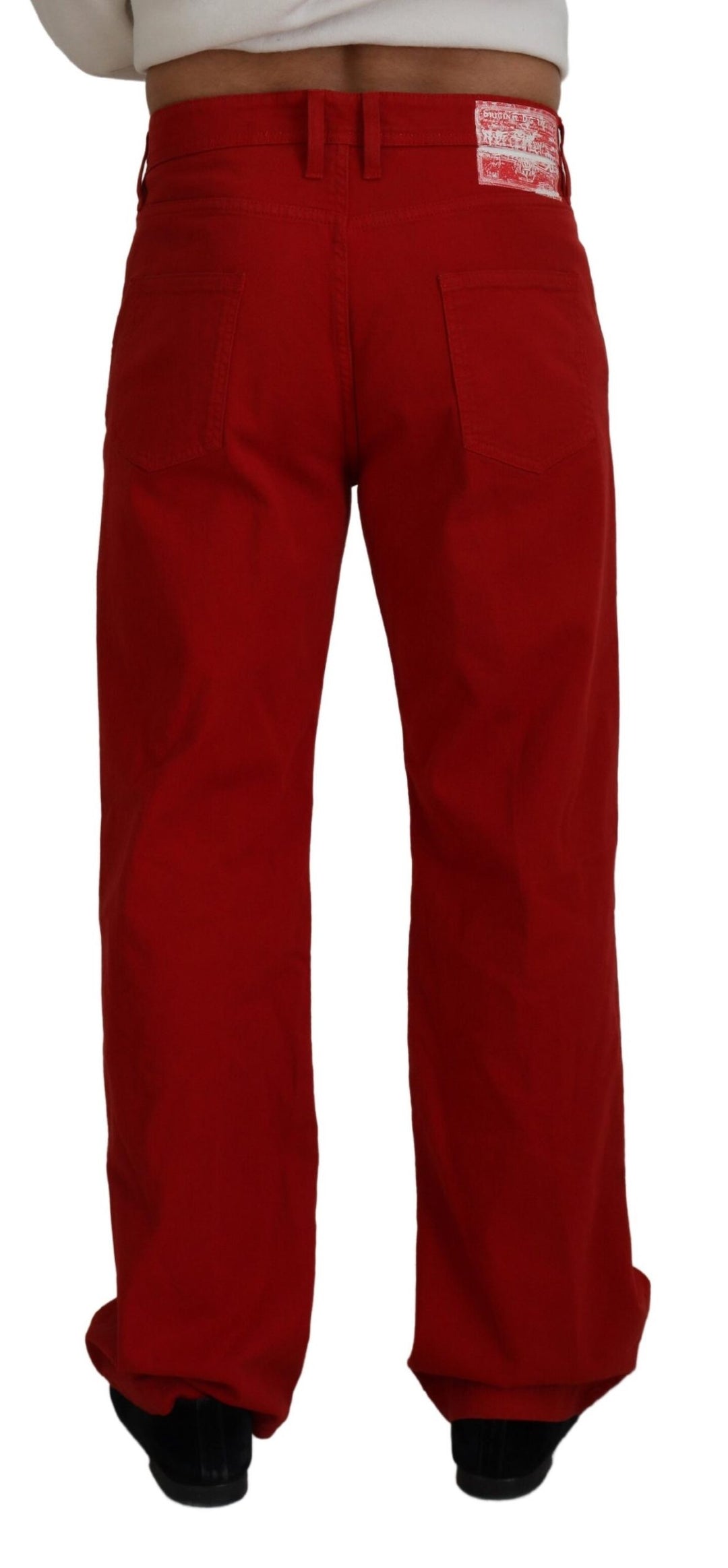 Dolce &amp; Gabbana Sample Sale Dolce &amp; Gabbana Red Cotton Straight Fit Men Denim Jeans - | Designer outlet