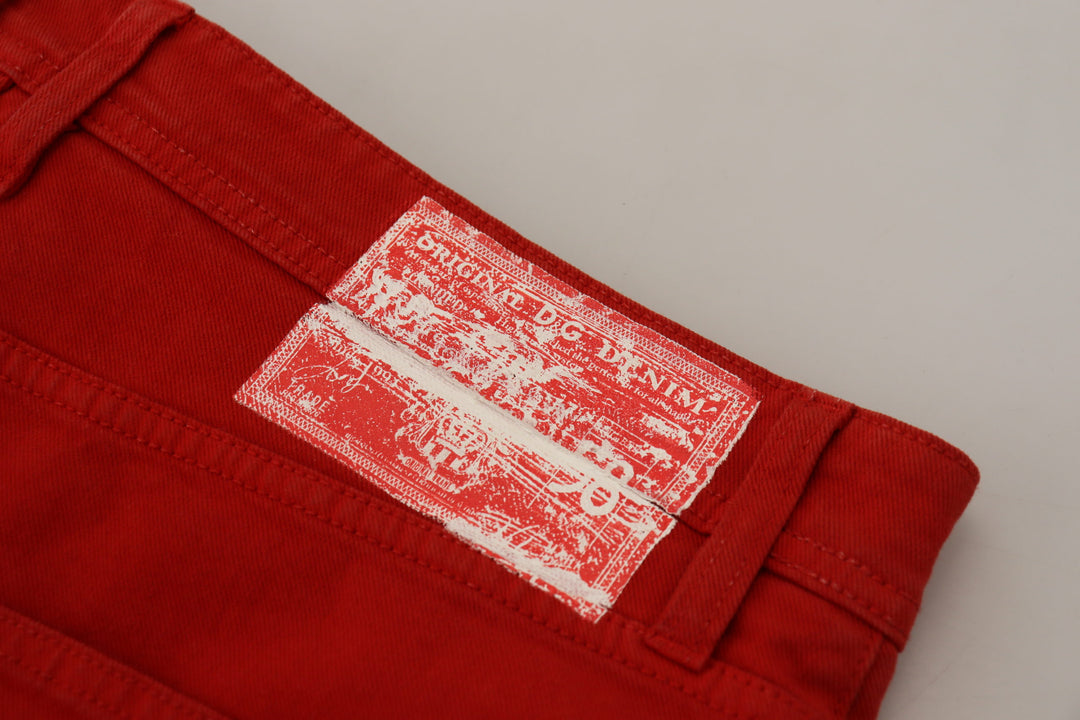 Dolce &amp; Gabbana Sample Sale Dolce &amp; Gabbana Red Cotton Straight Fit Men Denim Jeans - | Designer outlet