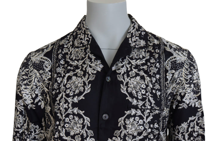 Dolce & Gabbana Elegant Satin Floral Baroque Shirt