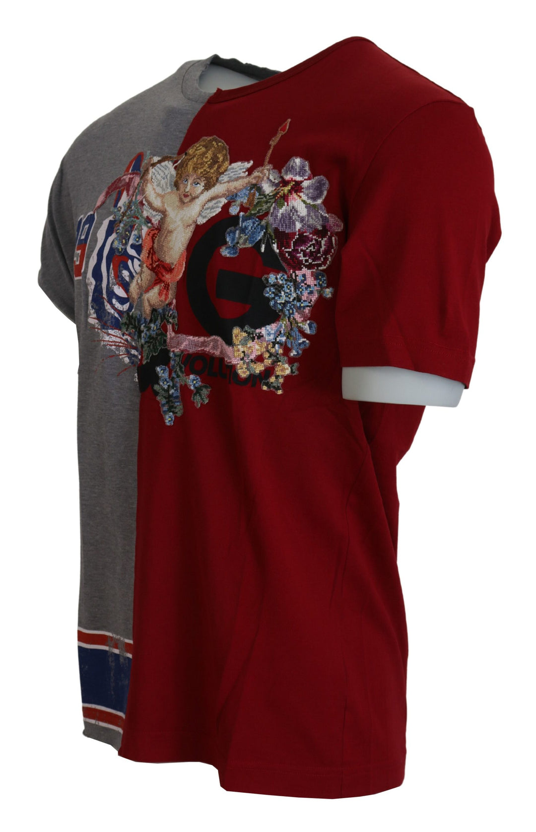 Dolce &amp; Gabbana Sample Sale Dolce &amp; Gabbana Red Gray Two Model DG Angel Crewneck T-shirt - | Designer outlet