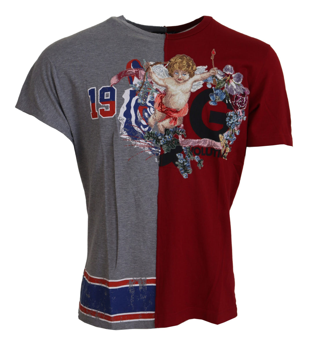 Dolce &amp; Gabbana Sample Sale Dolce &amp; Gabbana Red Gray Two Model DG Angel Crewneck T-shirt - | Designer outlet