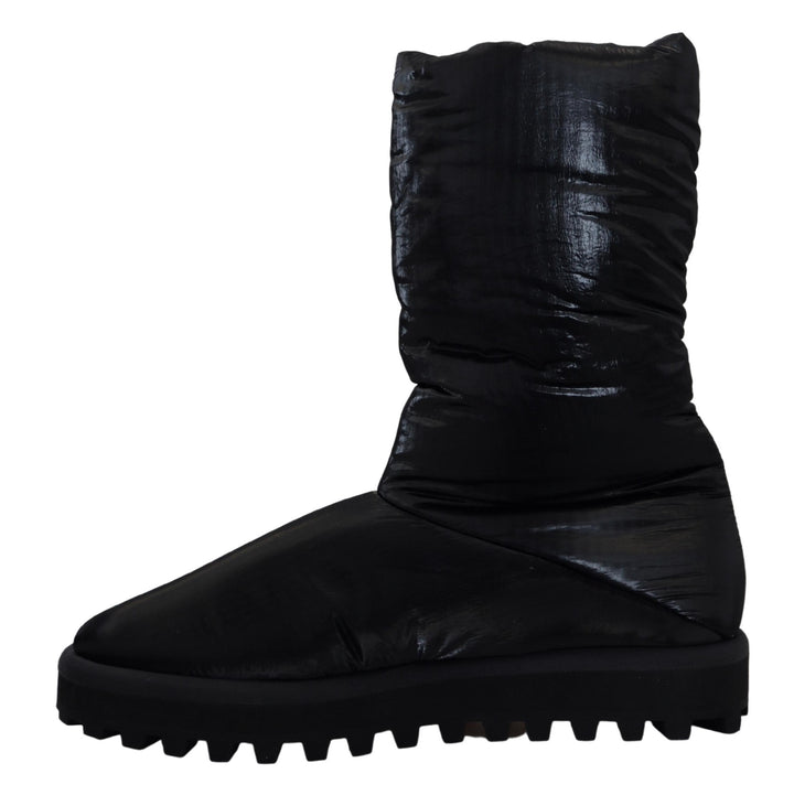 Dolce &amp; Gabbana Sample Sale Dolce &amp; Gabbana Black Boots Padded Mid Calf Winter Shoes - | Designer outlet