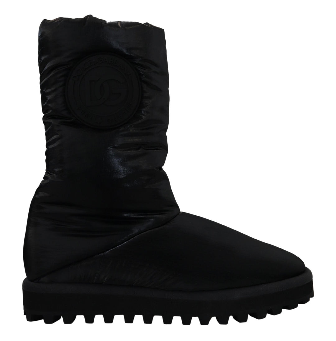 Dolce &amp; Gabbana Sample Sale Dolce &amp; Gabbana Black Boots Padded Mid Calf Winter Shoes - | Designer outlet