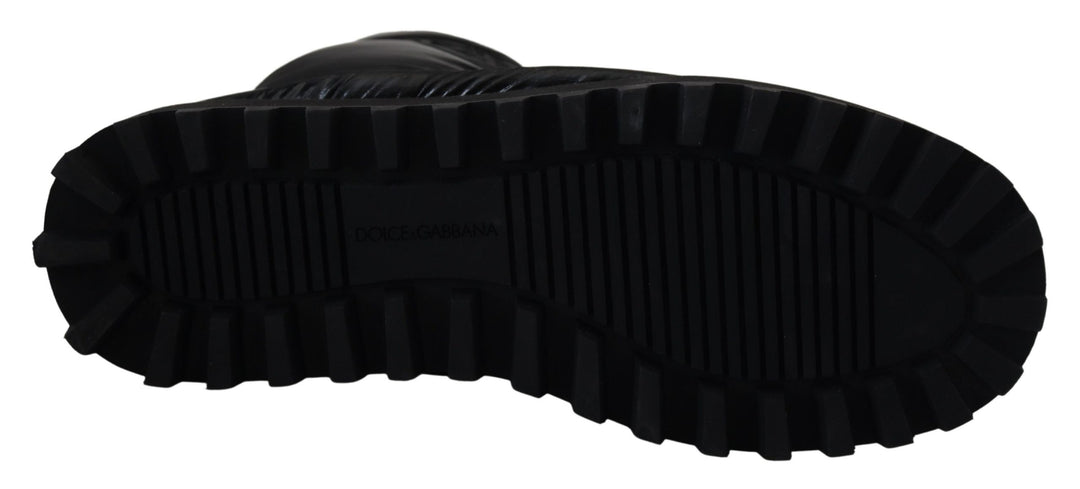 Dolce &amp; Gabbana Sample Sale Dolce &amp; Gabbana Black Boots Padded Mid Calf Winter Shoes - | Designer outlet
